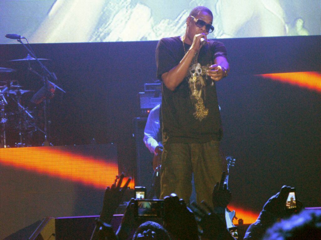 Jay-Z performing onstage