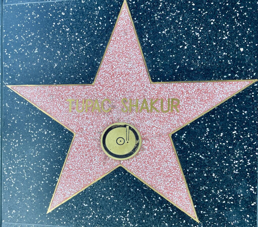Tupac Shakur’s star on the Hollywood Walk of Fame